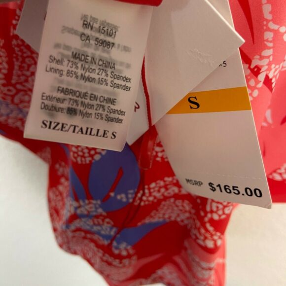 Red Carter Swimsuit Women's size Small Red Tropical Floral V Neck One Piece New - Picture 7 of 16